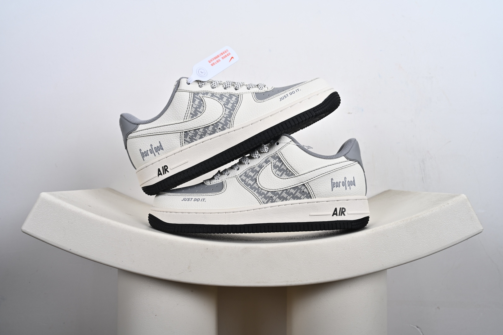 定制版 NIke Air Force 1’07 Low FOG联名 米灰黑满天星 空军一号低帮休闲板鞋 JP8028-008