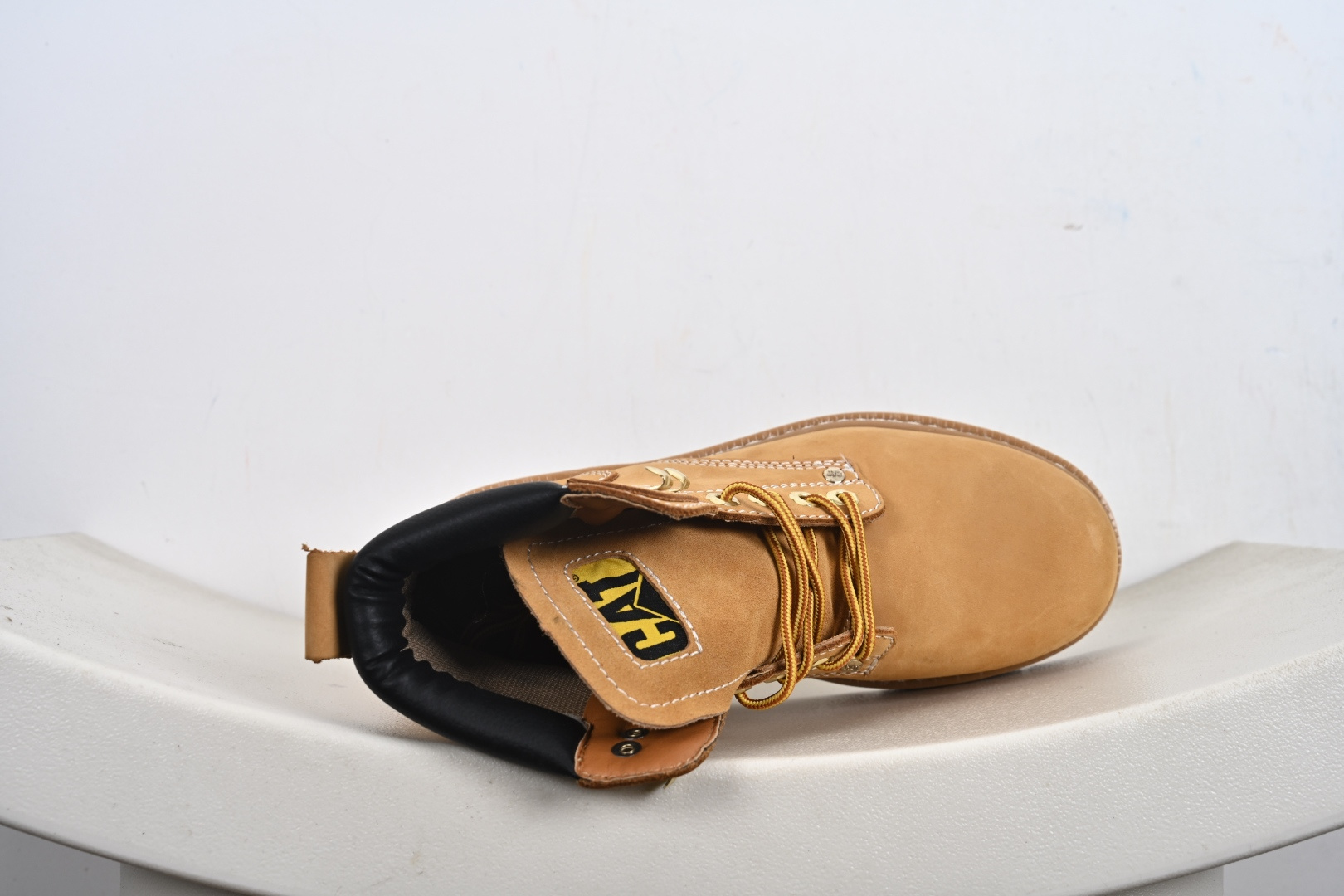 260 硬汉推土机品牌CAT卡特 BRUISERB4C Founder 高帮加绒马丁靴冬季户外休闲鞋潮流工装靴“麦黄黑水晶底 P441009G3UDR401