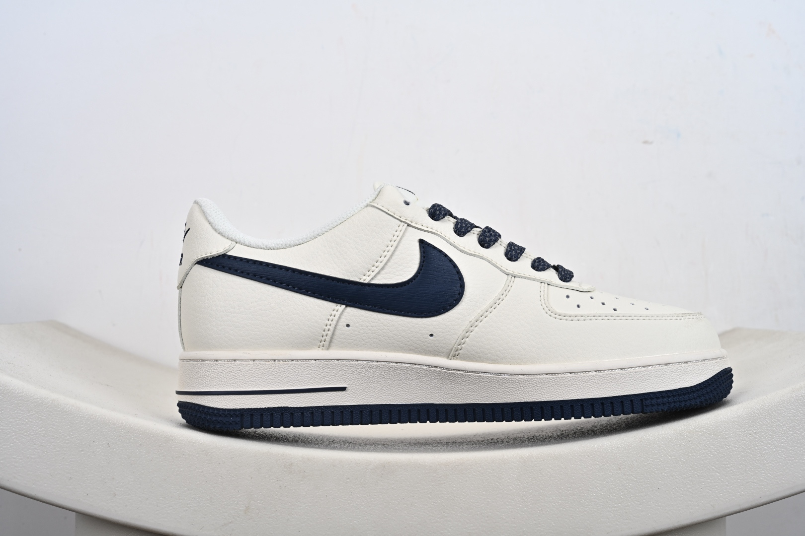 定制版Nike Air Force 1'07 Low 耐克压纹 米白深蓝树纹 空军一号低帮休闲板鞋 SM6668-122