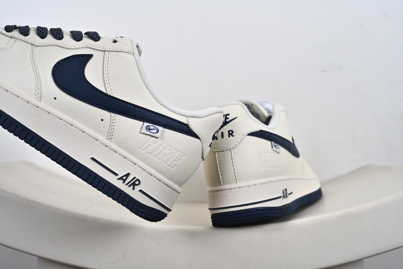 定制版Nike Air Force 1'07 Low 耐克压纹 米白深蓝树纹 空军一号低帮休闲板鞋 SM6668-122