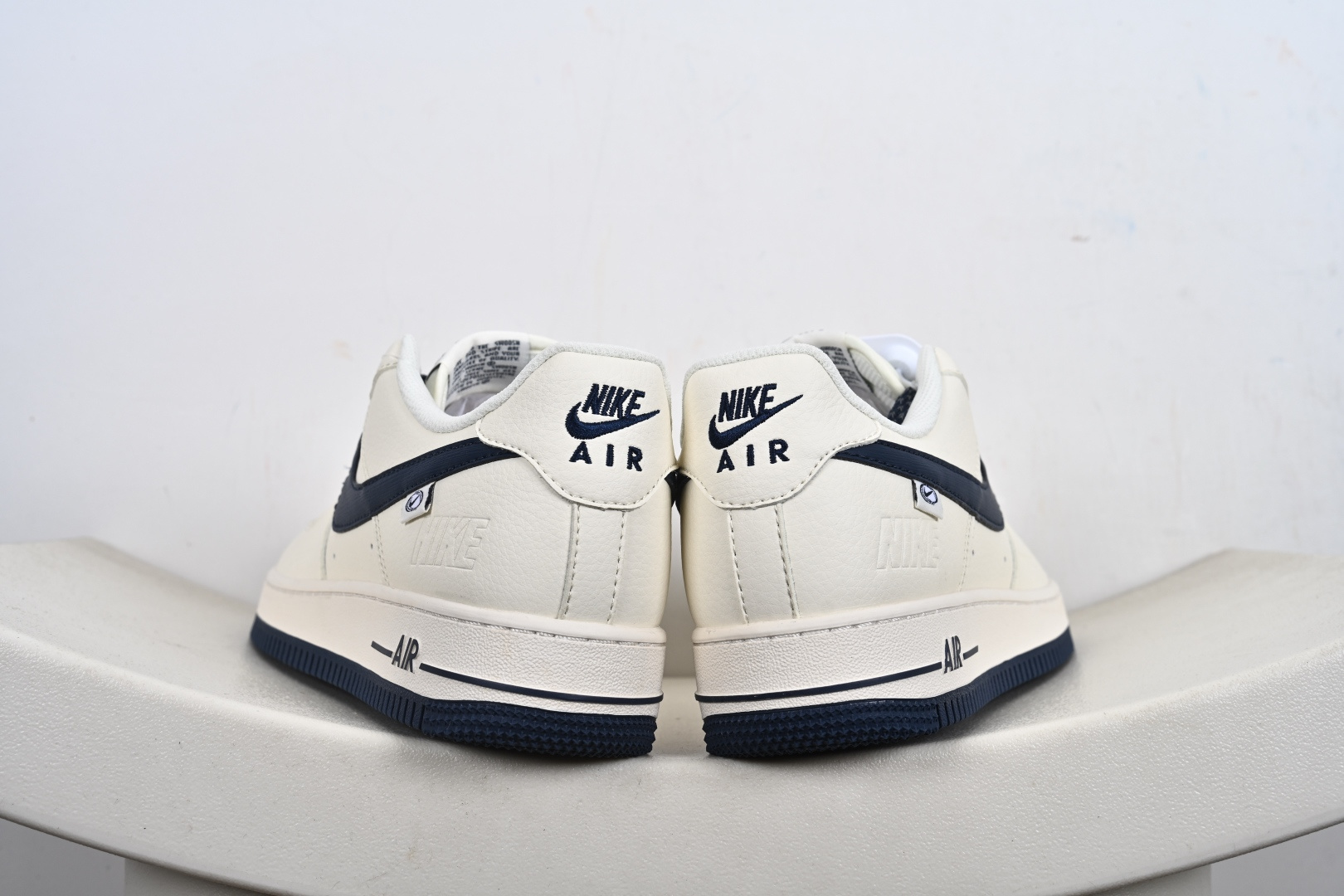 定制版Nike Air Force 1'07 Low 耐克压纹 米白深蓝树纹 空军一号低帮休闲板鞋 SM6668-122