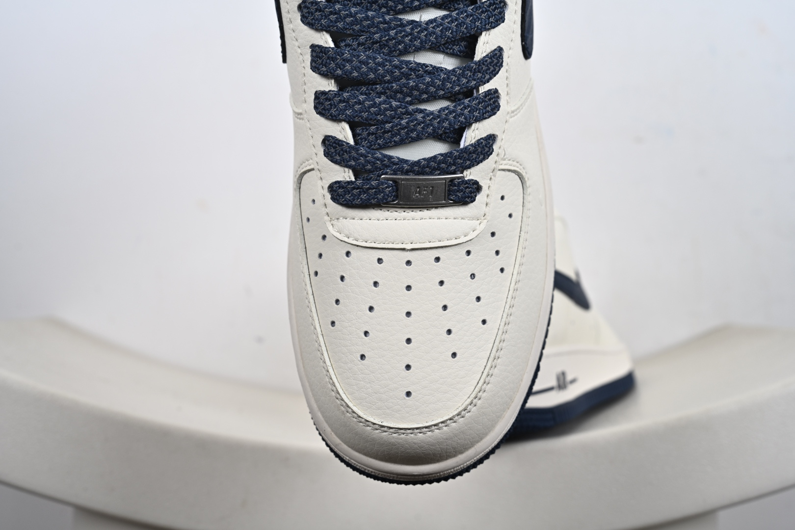 定制版Nike Air Force 1'07 Low 耐克压纹 米白深蓝树纹 空军一号低帮休闲板鞋 SM6668-122