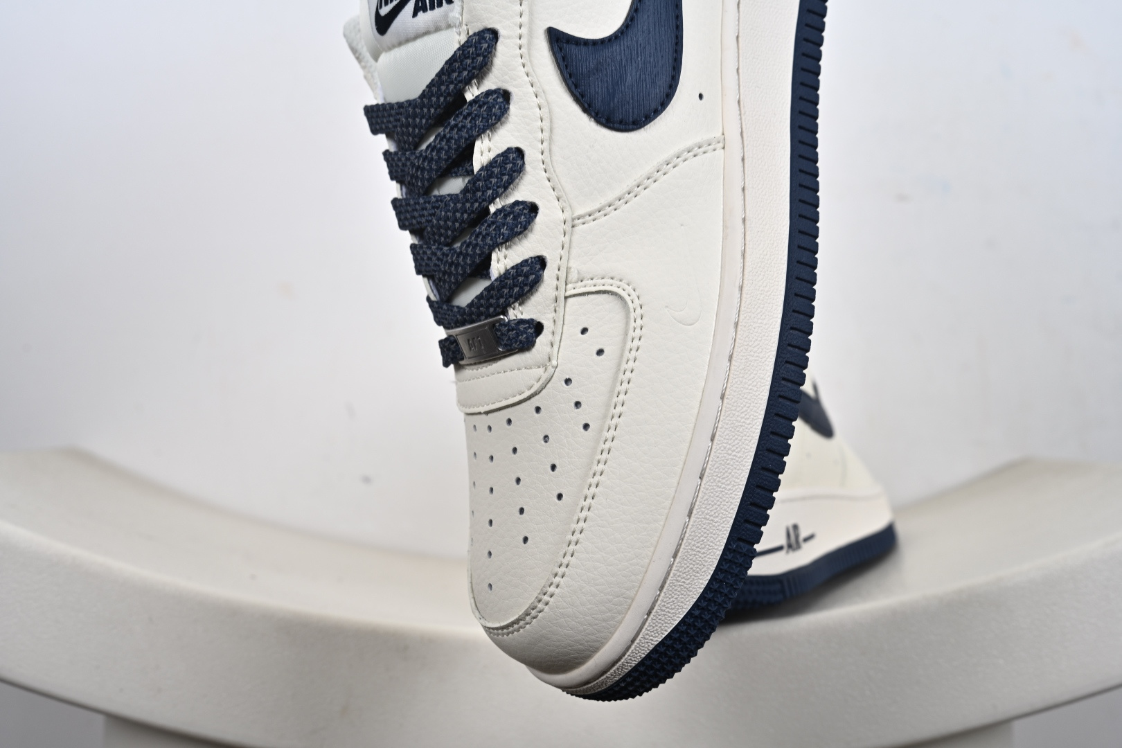 定制版Nike Air Force 1'07 Low 耐克压纹 米白深蓝树纹 空军一号低帮休闲板鞋 SM6668-122