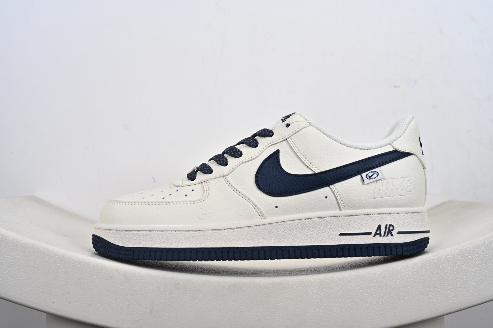 定制版Nike Air Force 1'07 Low 耐克压纹 米白深蓝树纹 空军一号低帮休闲板鞋 SM6668-122