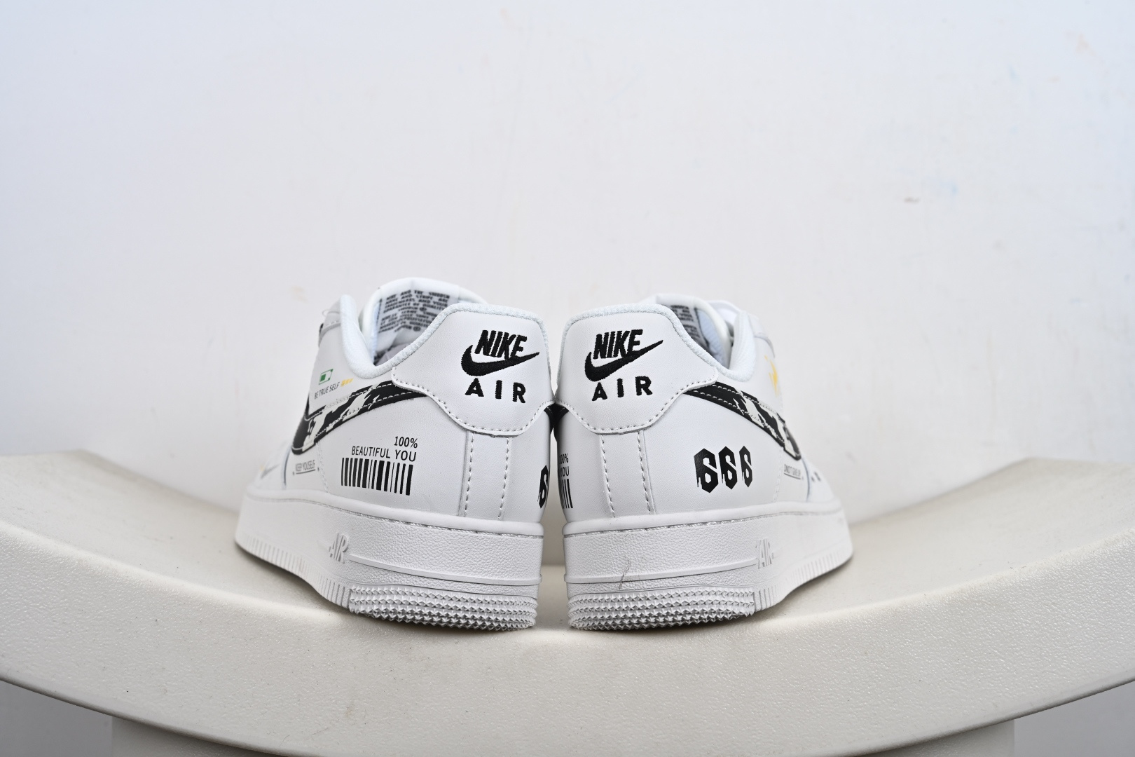 定制版Nike Air Force 1 '07 Low 白黑条形码 空军一号低帮休闲板鞋 JP8028-072