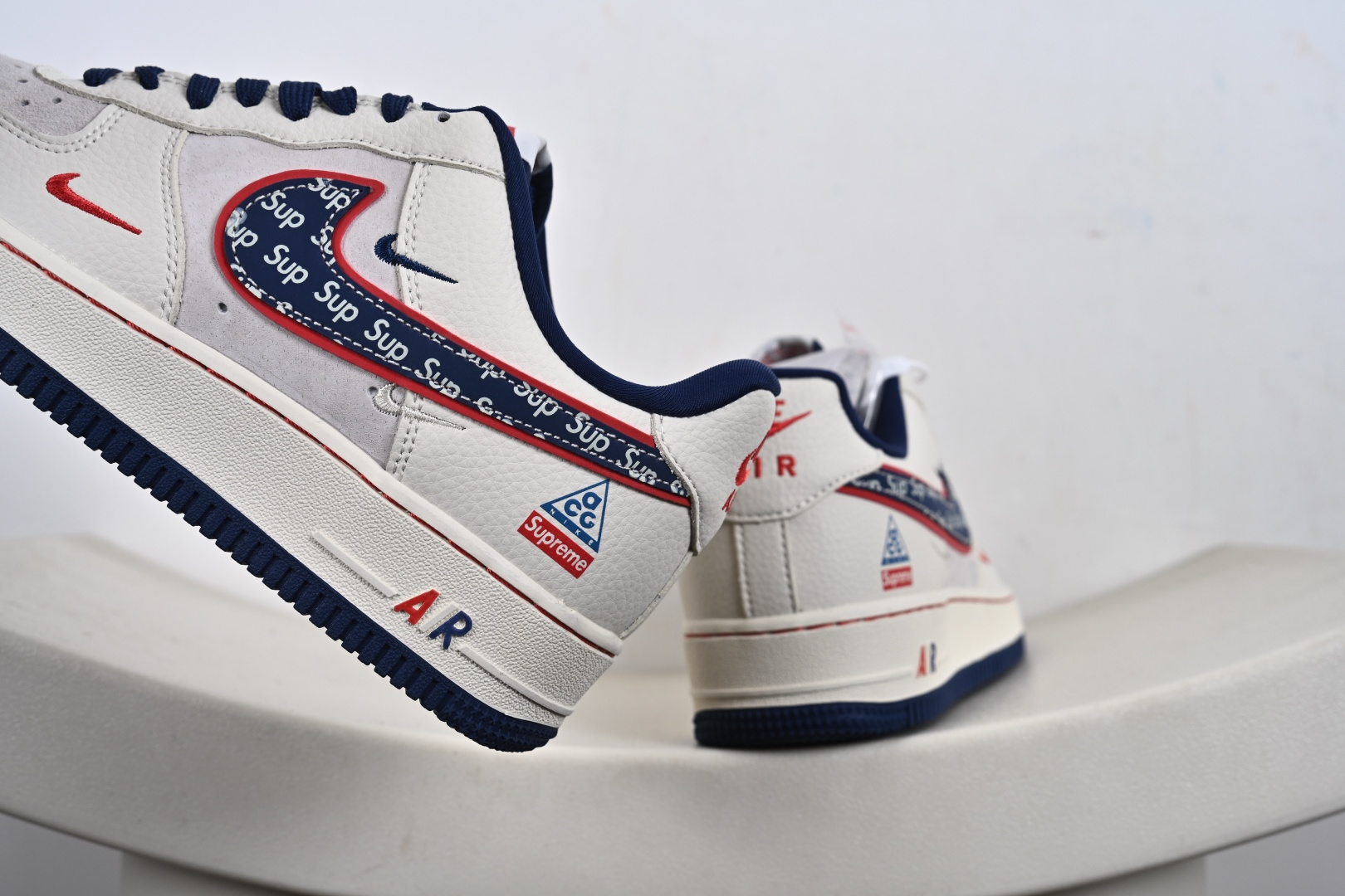 定制版NIke Air Force 1 '07 Low “SUP联名--白红蓝三小勾” 空军一号低帮 运动鞋 休闲鞋 DD1982-328