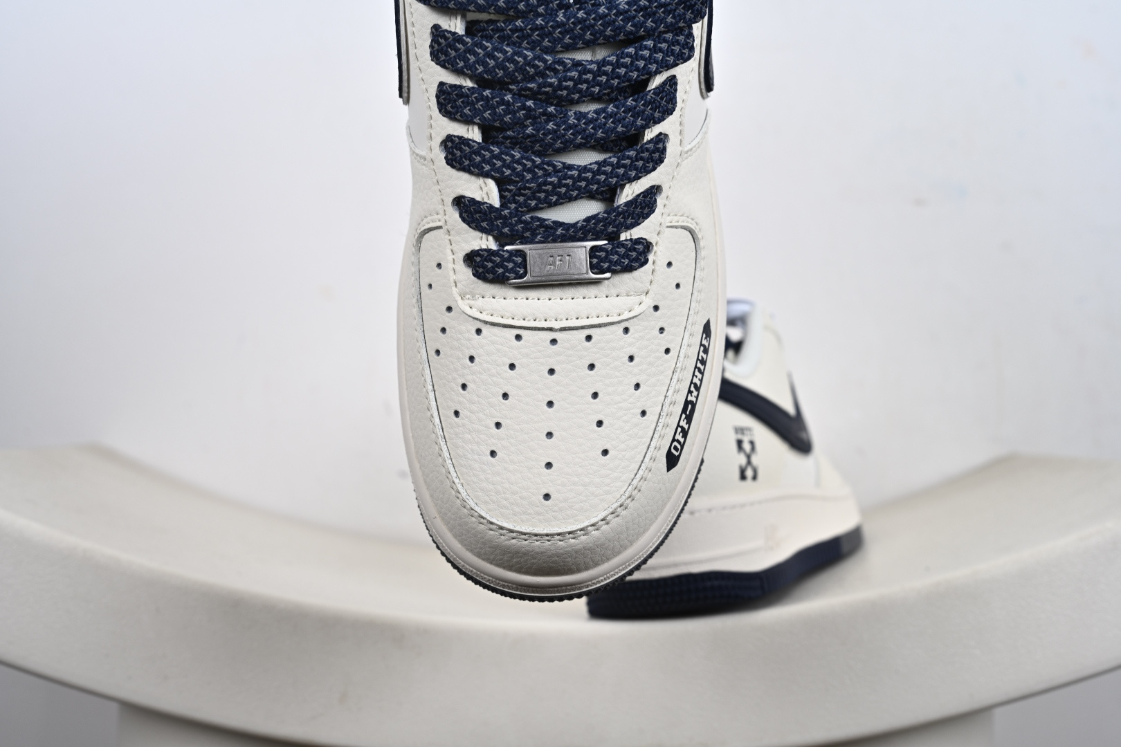 定制版Nike Air Force 1'07 Low 联名 双拼米灰蓝 空军一号低帮休闲板鞋 QW5836-026