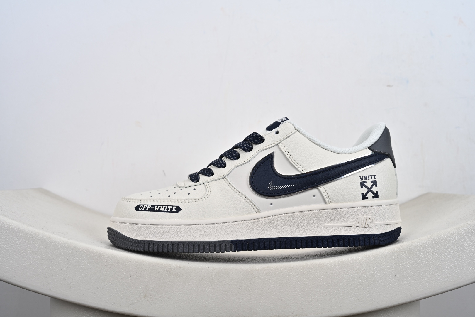 定制版Nike Air Force 1'07 Low 联名 双拼米灰蓝 空军一号低帮休闲板鞋 QW5836-026
