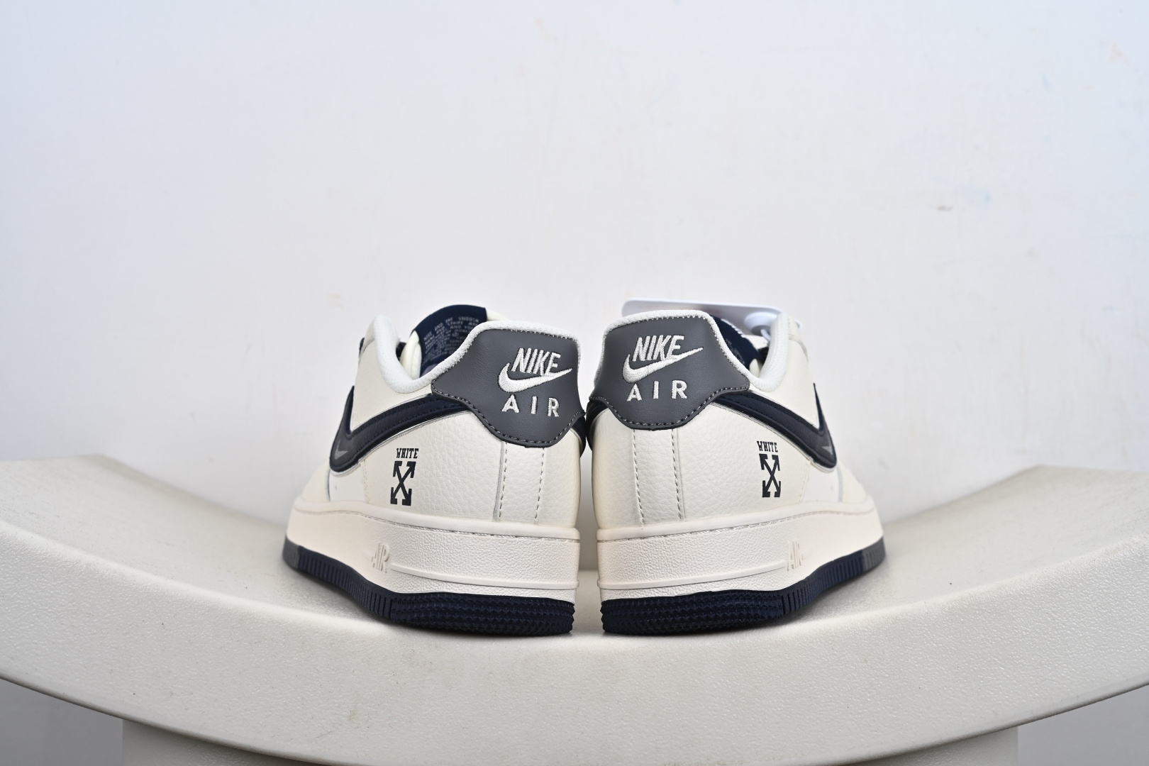 定制版Nike Air Force 1'07 Low 联名 双拼米灰蓝 空军一号低帮休闲板鞋 QW5836-026