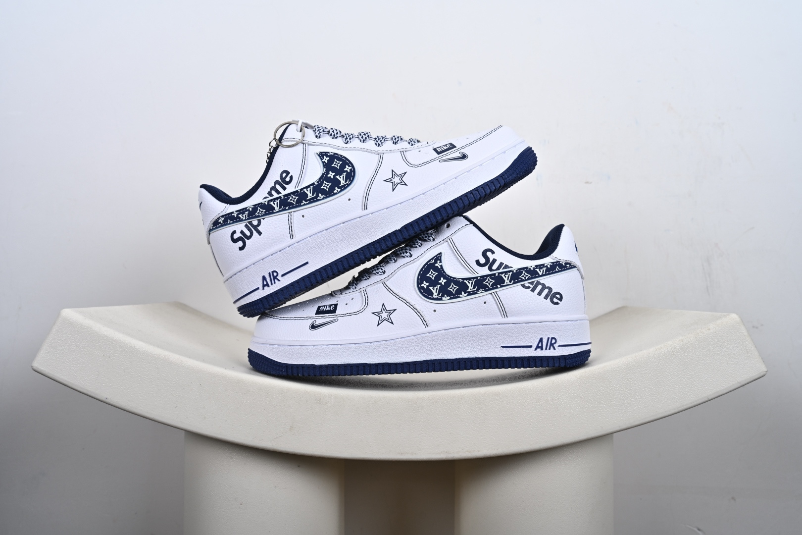 定制版NK Air Force 1 ’07 Low “Supreme联名——白蓝五星”空军一号 低帮 运动鞋 XZ6188-151