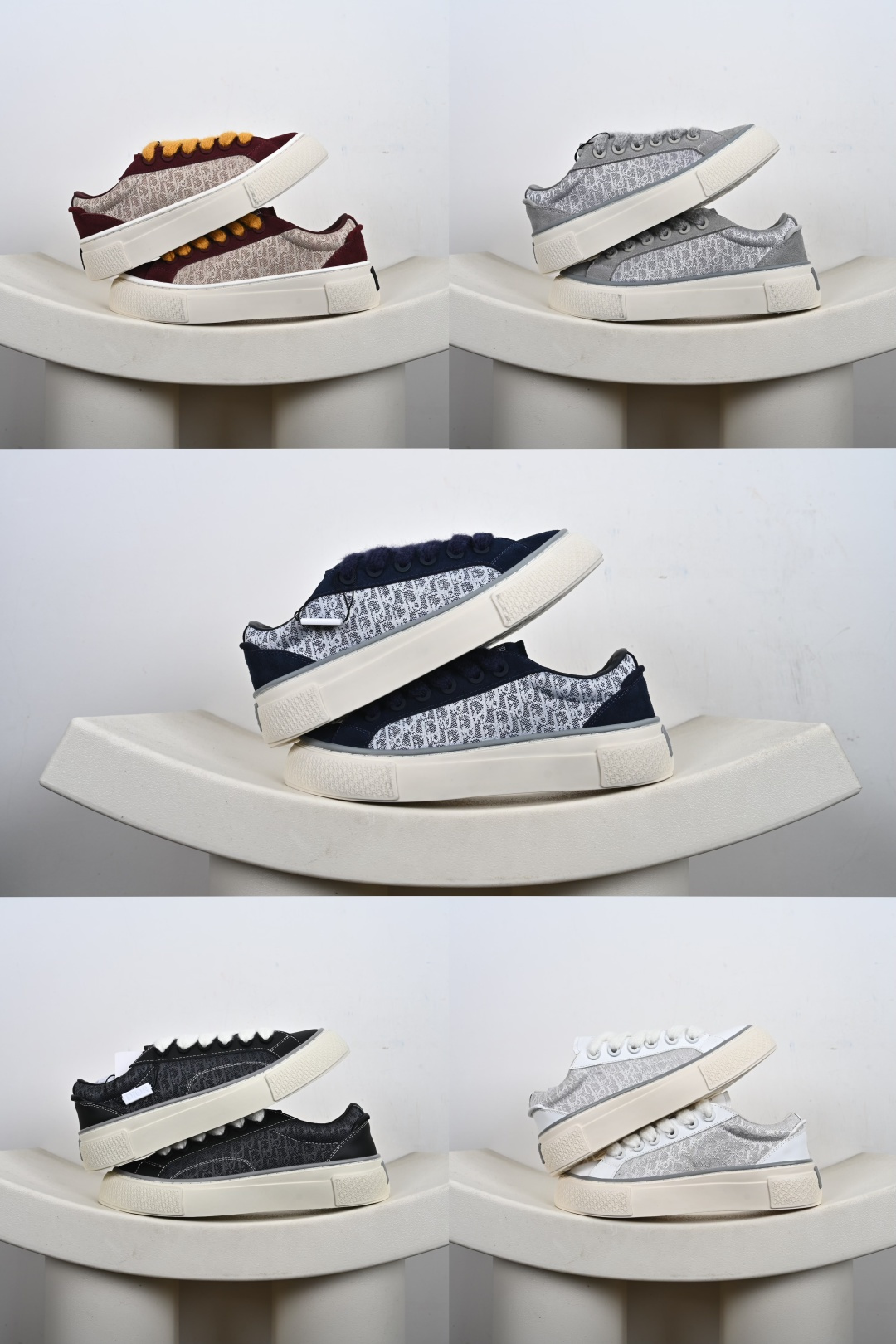 迪奥/ Dior B33 Low SneakersB33系列低帮经典复古百搭休闲运动板鞋“翻毛藏蓝CD重影” 3SN303ZYQ_H868
