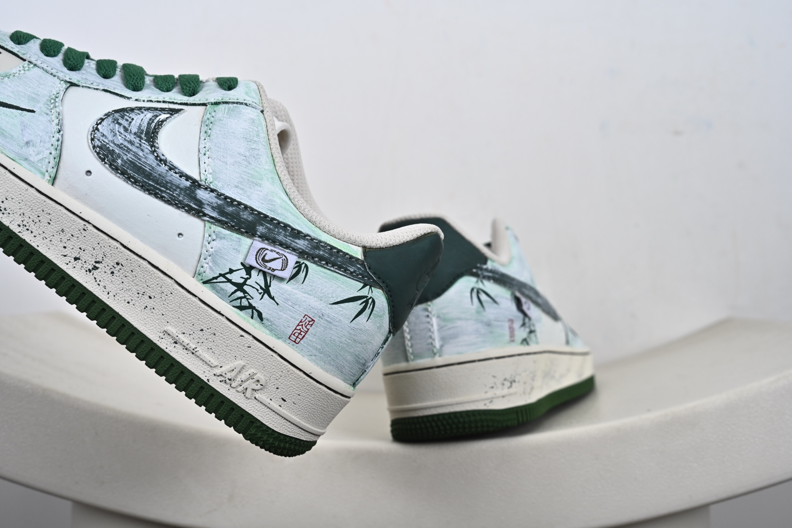 240 手绘涂鸦“青竹墨韵”Nike Air Force 1 “Bamboo in Ink Wash”空军一号定制板鞋 FB1839-123