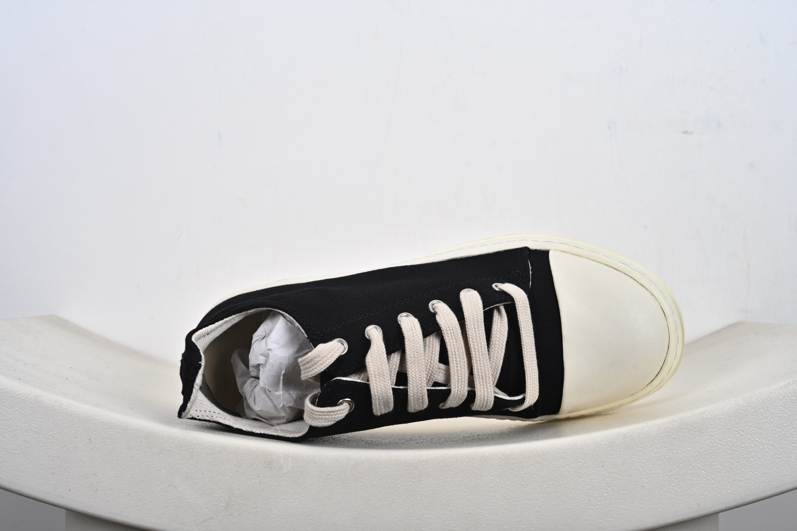 220 RICK OWENS/RO Hollywood 欧文斯 小牛皮 圆头系带低帮板鞋