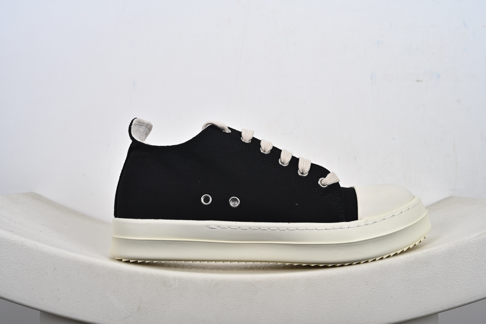 220 RICK OWENS/RO Hollywood 欧文斯 小牛皮 圆头系带低帮板鞋