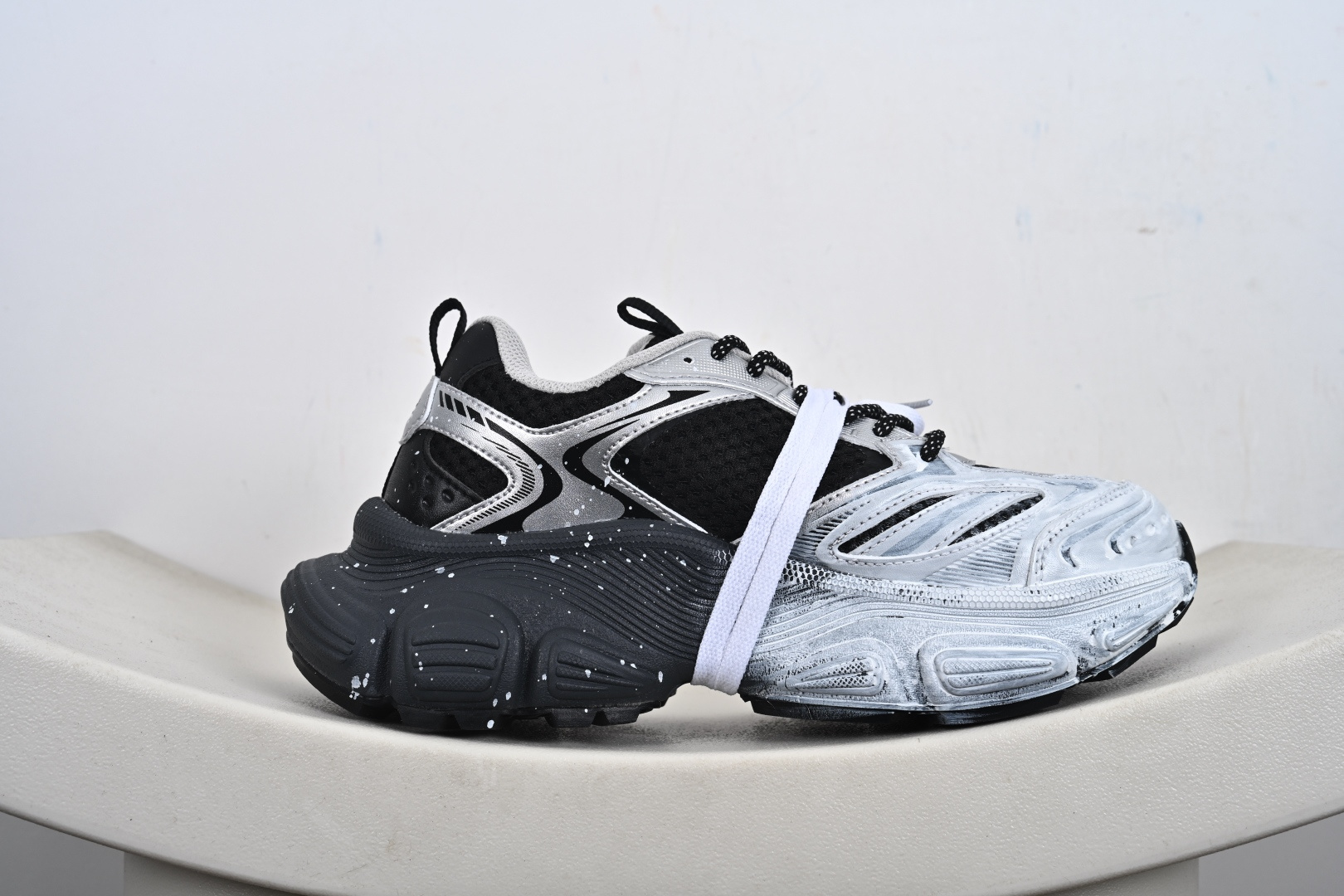 360 MLB Chunky 绑带做旧 定制配色学长鞋系列低帮老爹风轻量增高厚底百搭休闲运动慢跑鞋 3ASHWD15N(GP001)