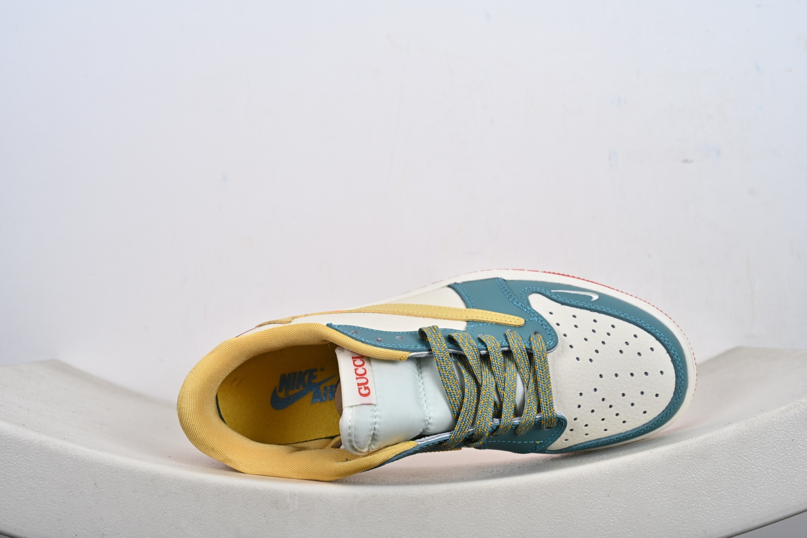 Gucci x Travis Scott x Air Jordan 1 Low AJ1 乔丹1代低帮倒钩古驰联名多彩拼接 XB1979-025