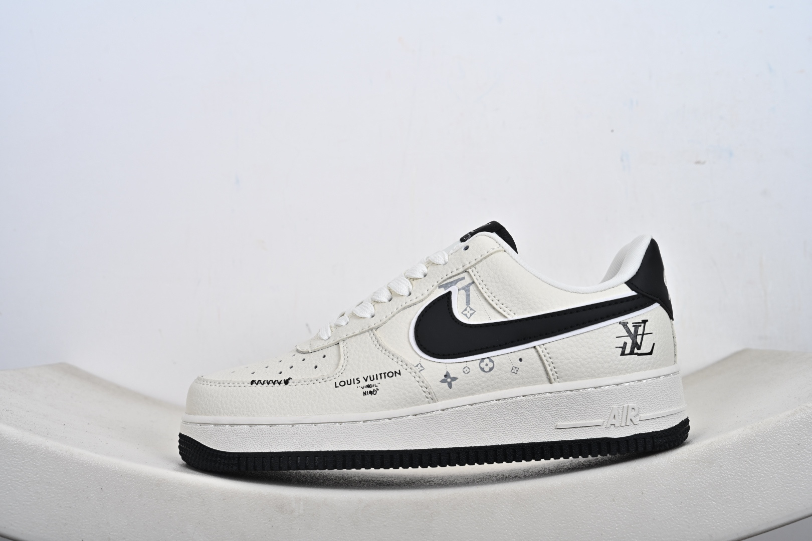 定制版Nike Air Force 1'07 Low 联名 车线米黑勾 空军一号低帮休闲板鞋 LD1999-001