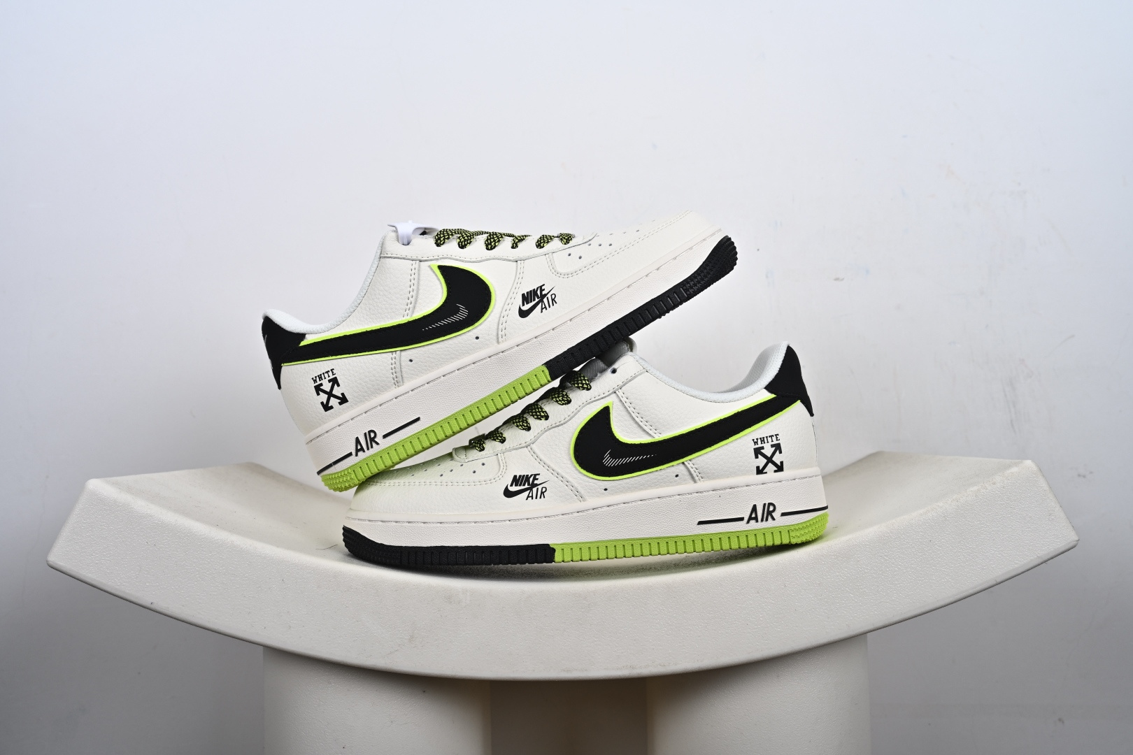 Nike Air Force 1 ’07 Low “OFF-WHITE联名——双拼米黑绿”空军一号 低帮 运动鞋 休闲鞋 QW5836-023