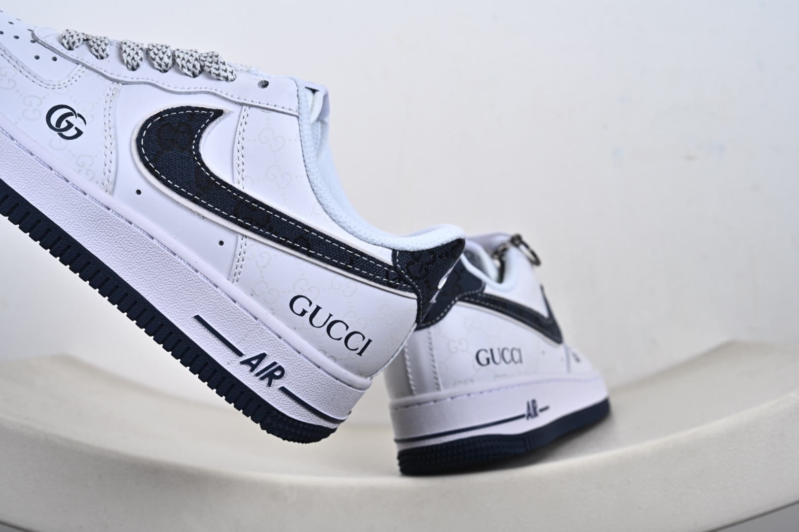 定制版NIke Air Force 1 '07 Low “古驰联名-牛仔蓝印花”空军一号 低帮 运动鞋 XX3168-196