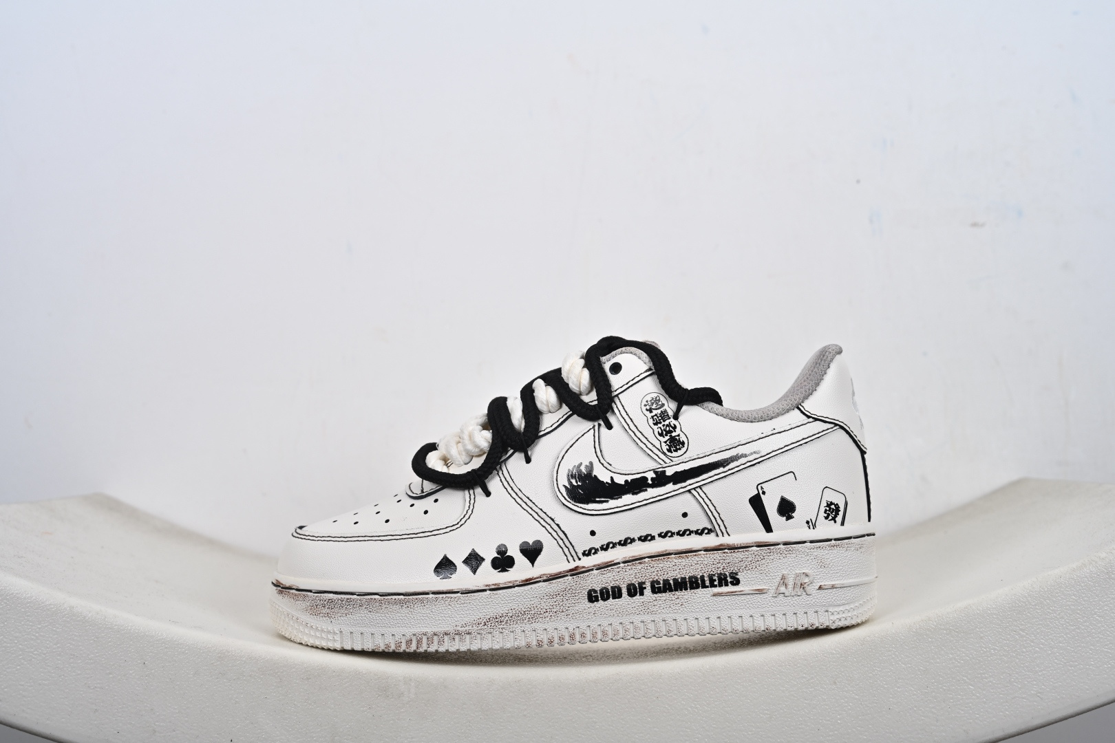 定制版手绘涂鸦“赌神底牌”Nike Air Force 1 “GOD OF GAMBLERS”空军一号定制板鞋 315122-313