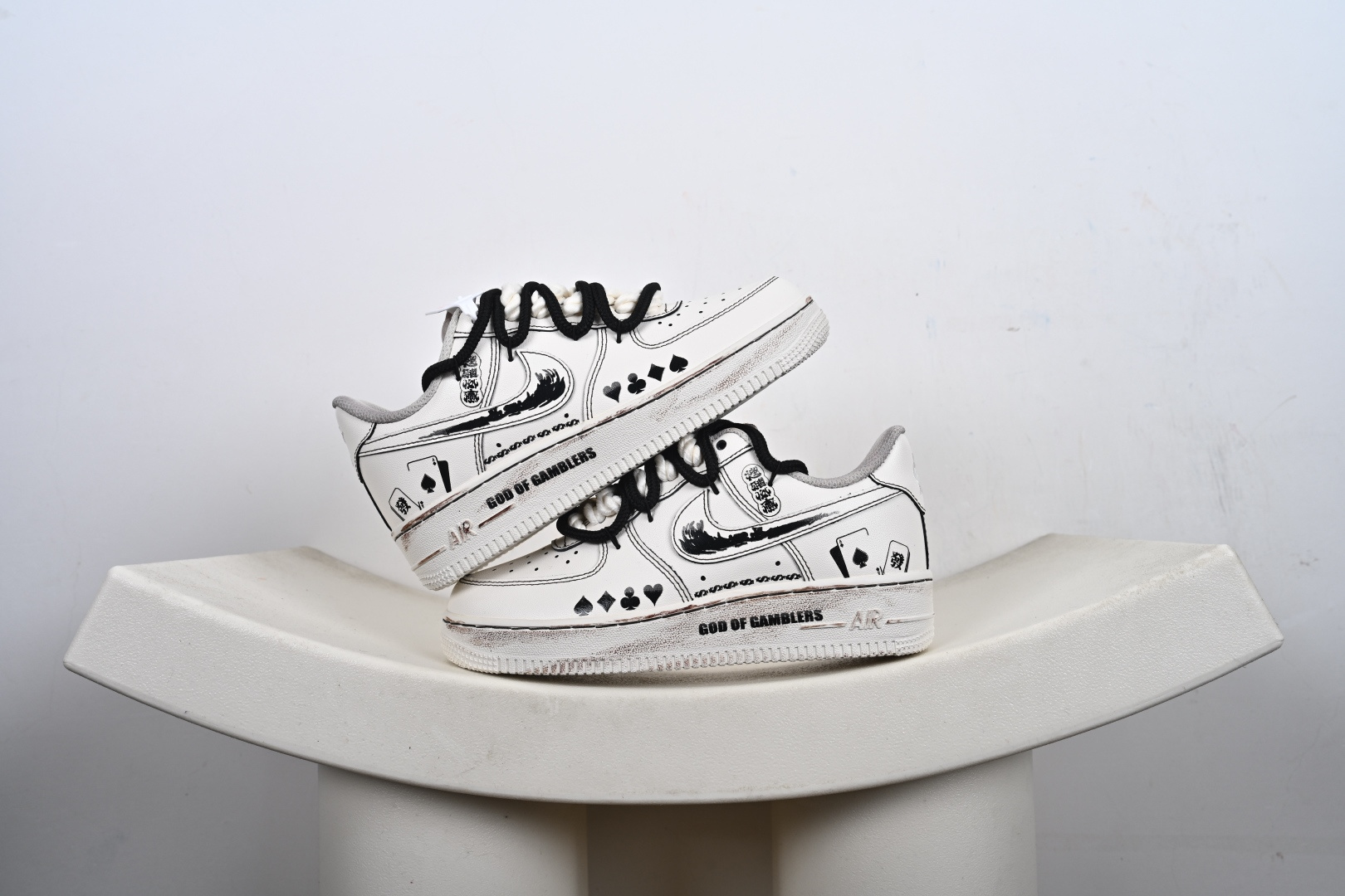定制版手绘涂鸦“赌神底牌”Nike Air Force 1 “GOD OF GAMBLERS”空军一号定制板鞋 315122-313