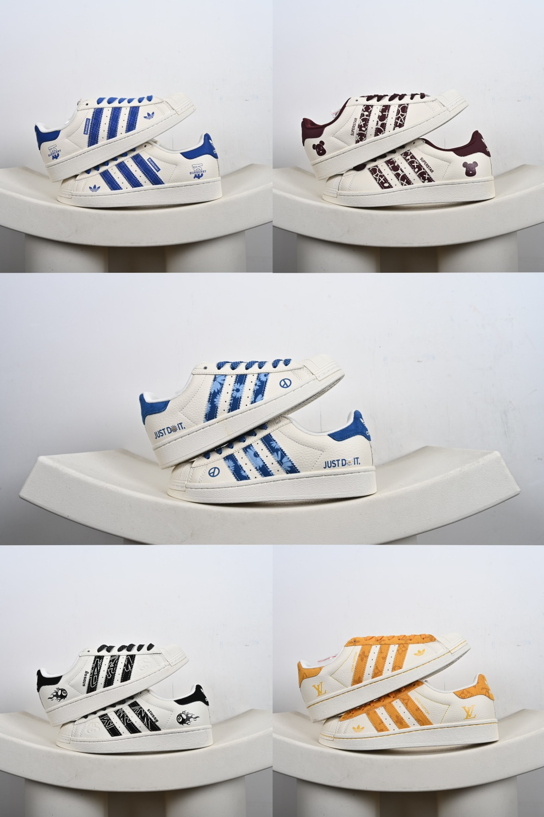 #合集💕
福利特价💰130支持放店‼️‼️‼️
AD Originals Superstar x Louis Vuitton 采用全新头层拼接皮革材质后跟采用特色3D立体印字 渠道正品订单 诠释市场最高工艺水平全鞋进口头层皮料打造区别市面普通真标版本，进出专柜无压力 
货号：AD8007、
Size：36-45-F2-E0