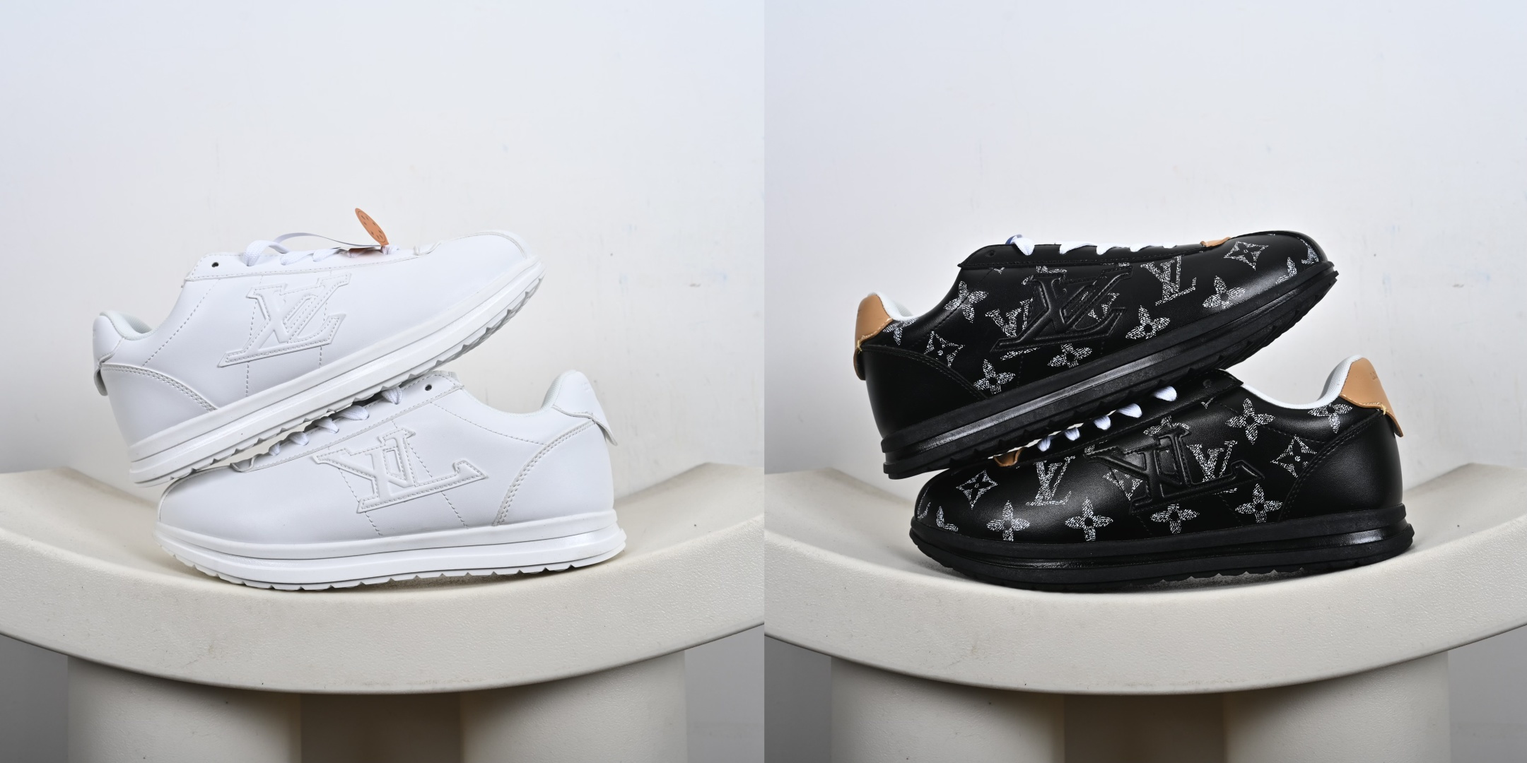#合集💕 支持放店 LV BUTTERSOFT SNEAKER 联名款 LV FW25 Buttersoft 牛皮革羊皮革 图案压纹 圆头系带 低帮 生活休闲鞋 5-E4