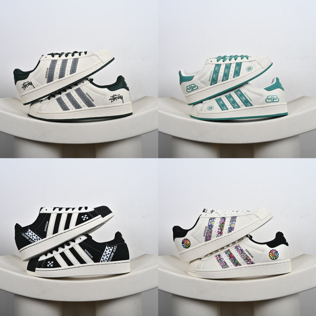 #合集💕
福利特价💰130支持放店‼️‼️‼️
AD Originals Superstar x Louis Vuitton 采用全新头层拼接皮革材质后跟采用特色3D立体印字 渠道正品订单 诠释市场最高工艺水平全鞋进口头层皮料打造区别市面普通真标版本，进出专柜无压力 
货号：AD8017、AD8016、AD8019、AD8020、
Size：36-45-F2-E0