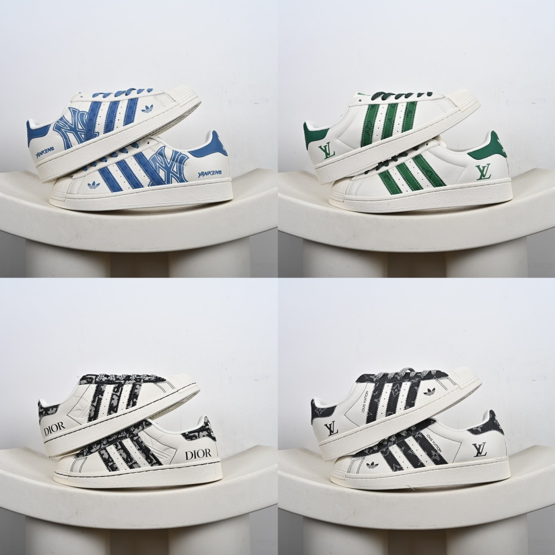 #合集💕
福利特价💰130支持放店‼️‼️‼️
AD Originals Superstar x Louis Vuitton 采用全新头层拼接皮革材质后跟采用特色3D立体印字 渠道正品订单 诠释市场最高工艺水平全鞋进口头层皮料打造区别市面普通真标版本，进出专柜无压力 
货号：XS0012、XS0003、XS0019、XS0016、
Size：36-45-F2-E0