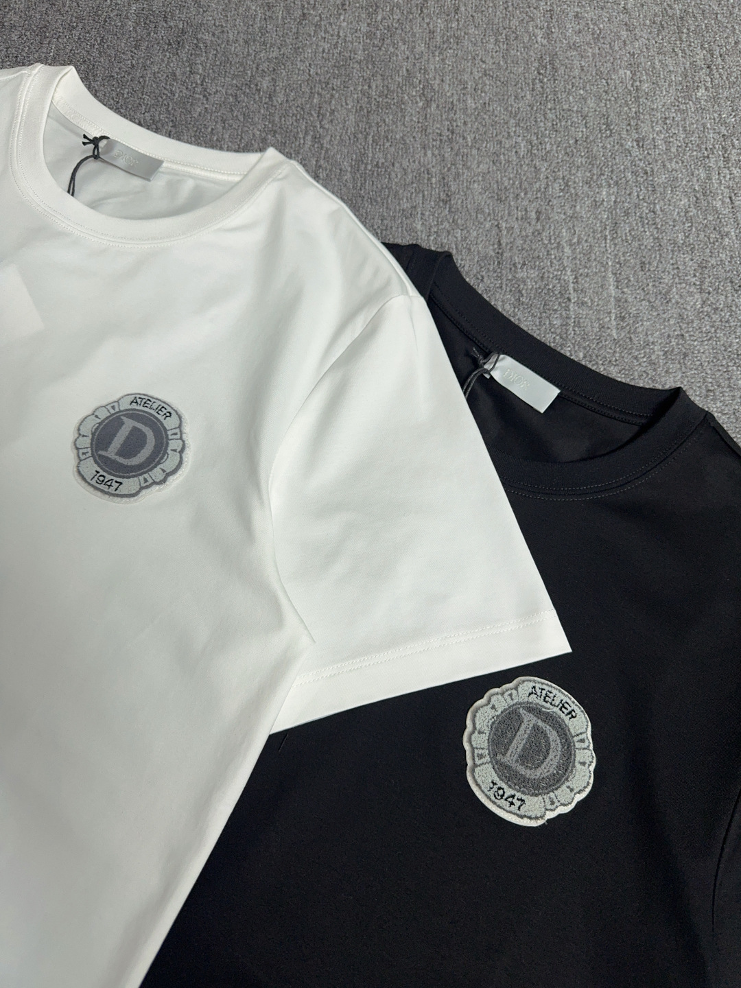 Dior Atelier 1947 Embroidered Logo T-Shirt, Short Sleeve Crew Neck Tee 4 cmp i1741506463599 362 0 7