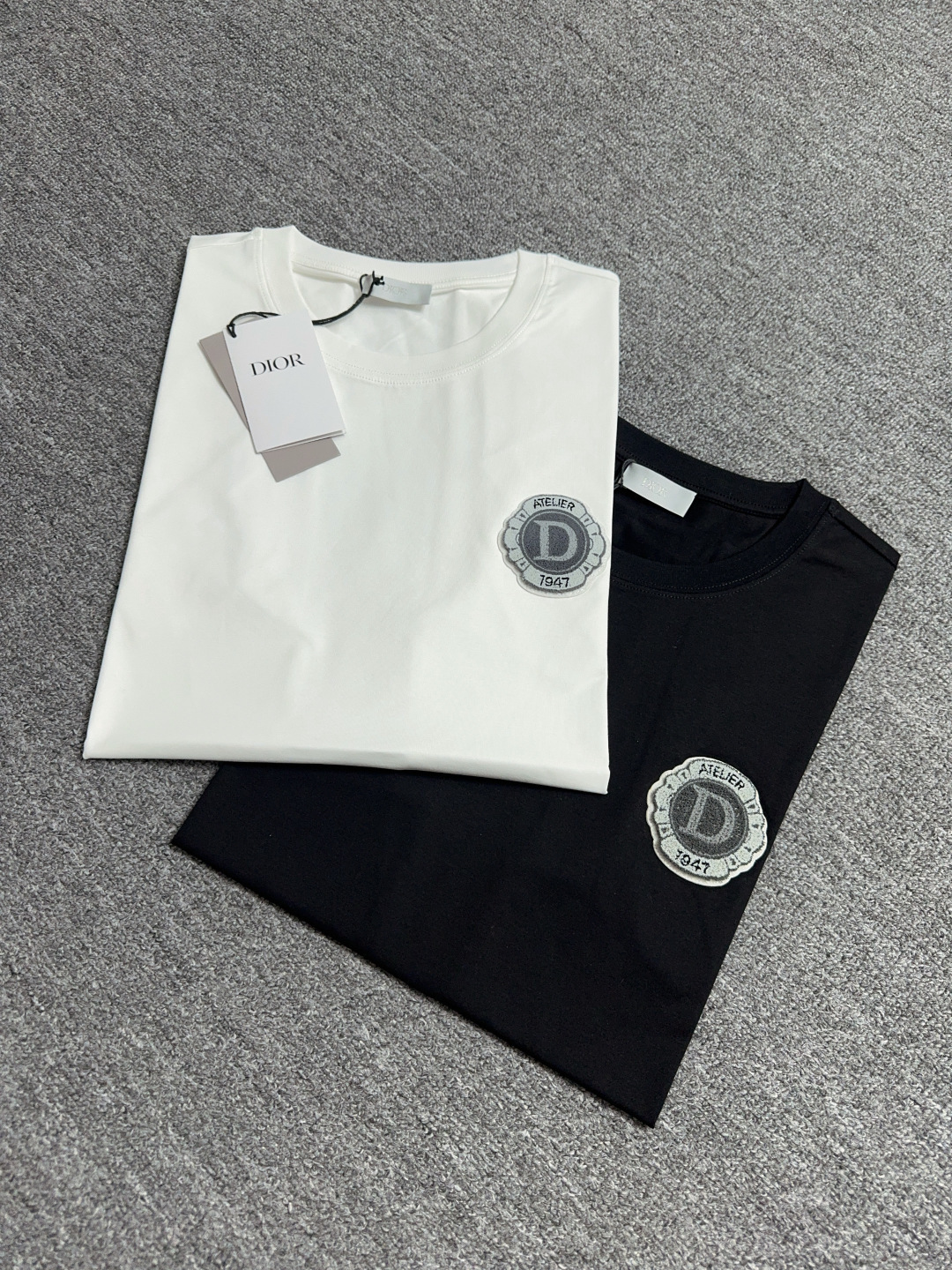 Dior Atelier 1947 Embroidered Logo T-Shirt, Short Sleeve Crew Neck Tee