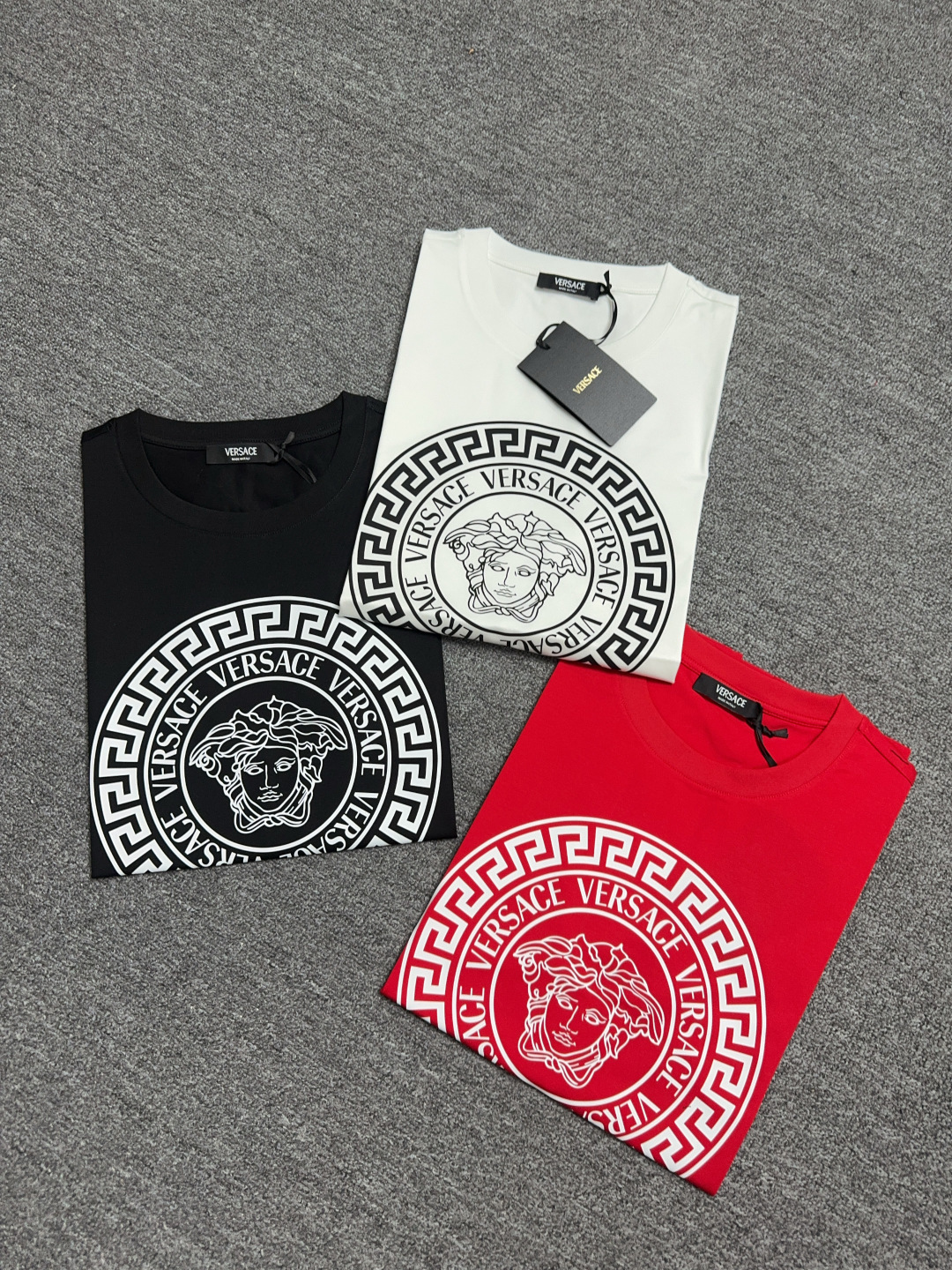 Versace Medusa Logo Graphic Print Short Sleeve Crew Neck T-Shirt