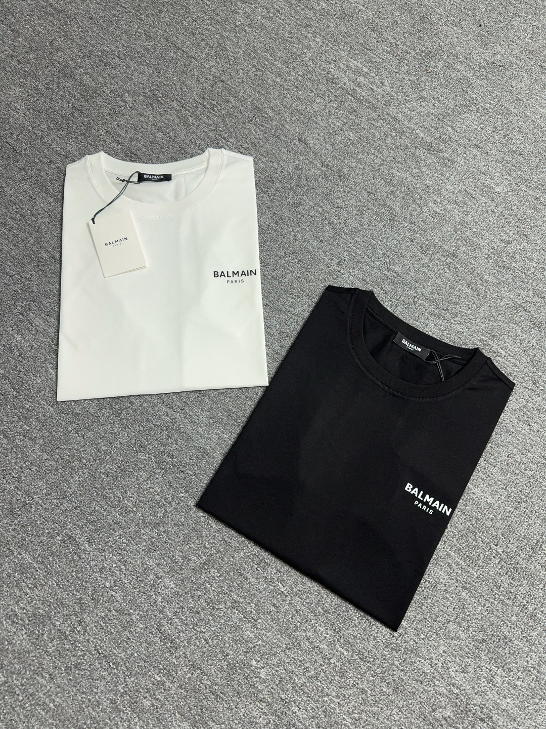 Balmain Paris Classic Logo Print Crew Neck T-Shirt Short Sleeve Tee