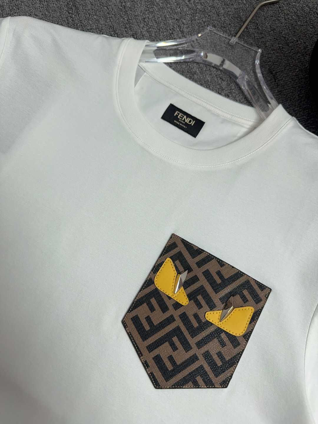 Fendi Monster Eye Patch Pocket Tee - Short Sleeve Crew Neck Cotton T-Shirt 5 cmp i1742810670592 8060 0 3