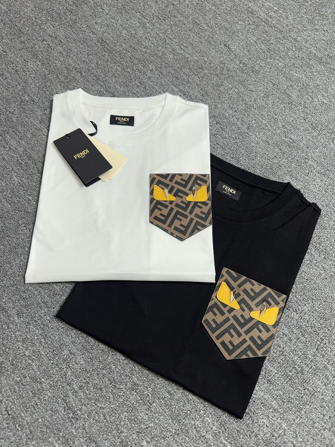 Fendi Monster Eye Patch Pocket Tee - Short Sleeve Crew Neck Cotton T-Shirt 10 cmp i1742810670595 2869 0 8