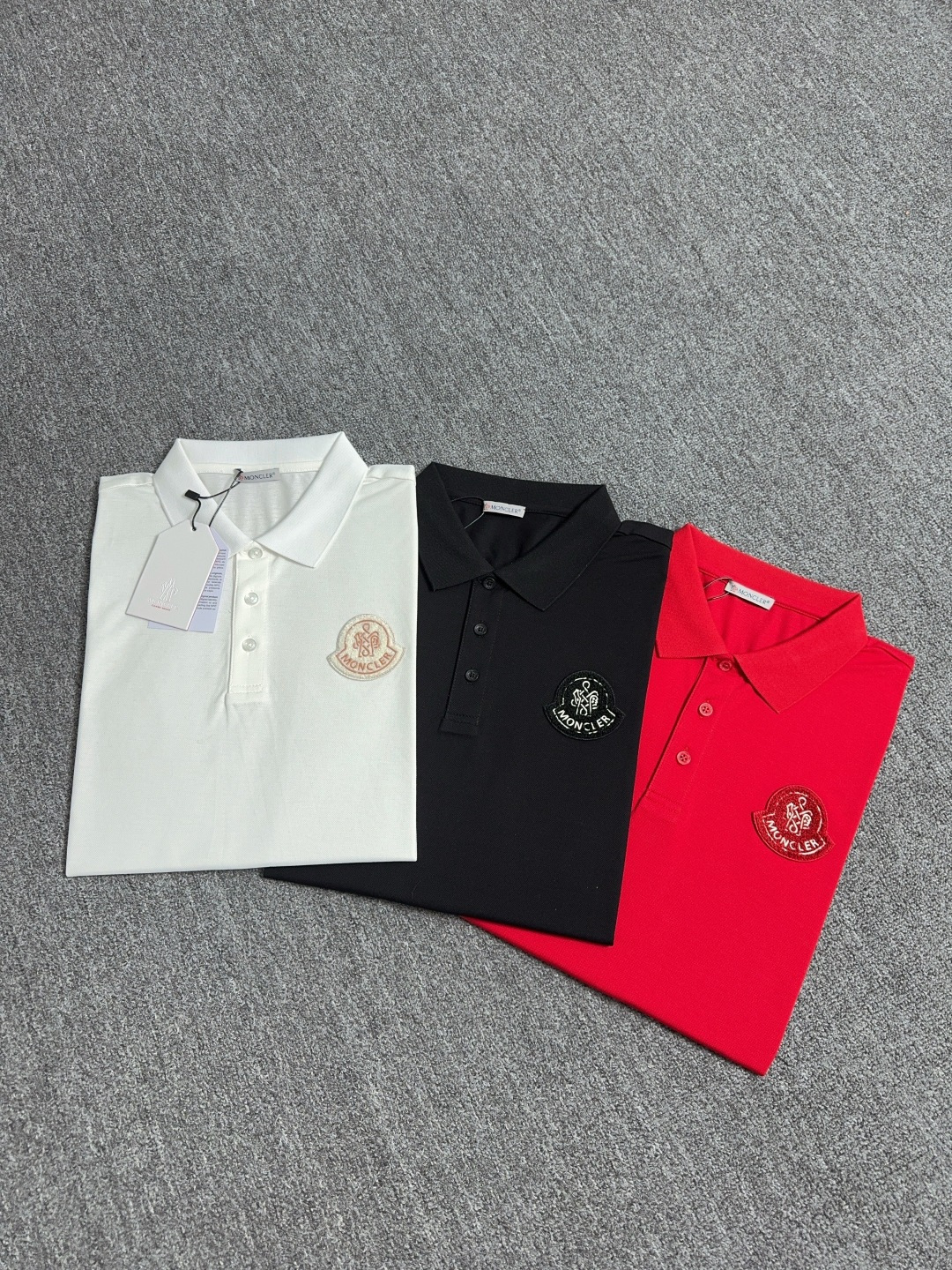 Moncler Men's Polo Shirt Classic Fit Short Sleeve Pique Cotton Logo