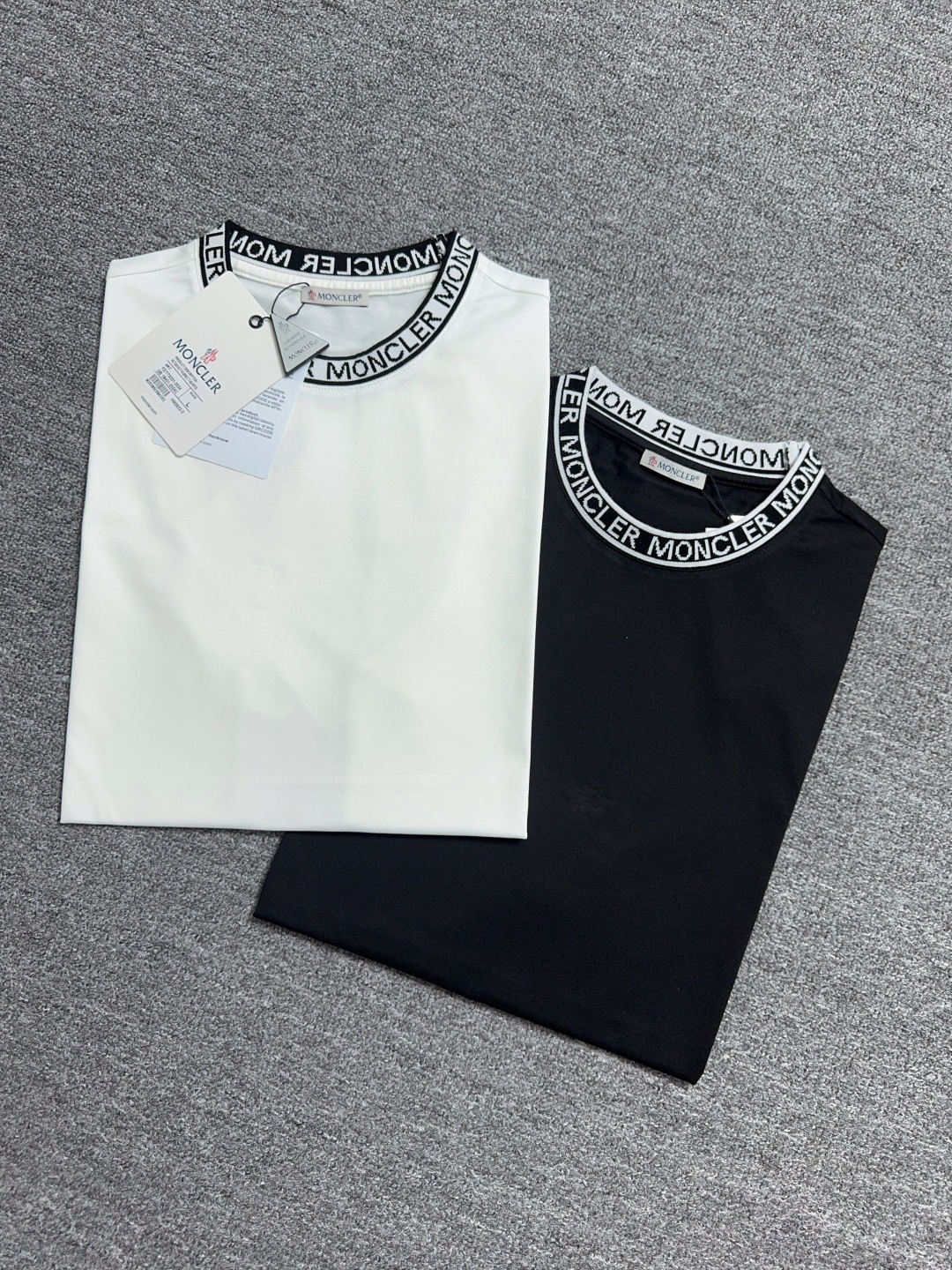 MONCLER Men's Crew Neck T-Shirt with Logo Trim - Slim Fit, Comfortable