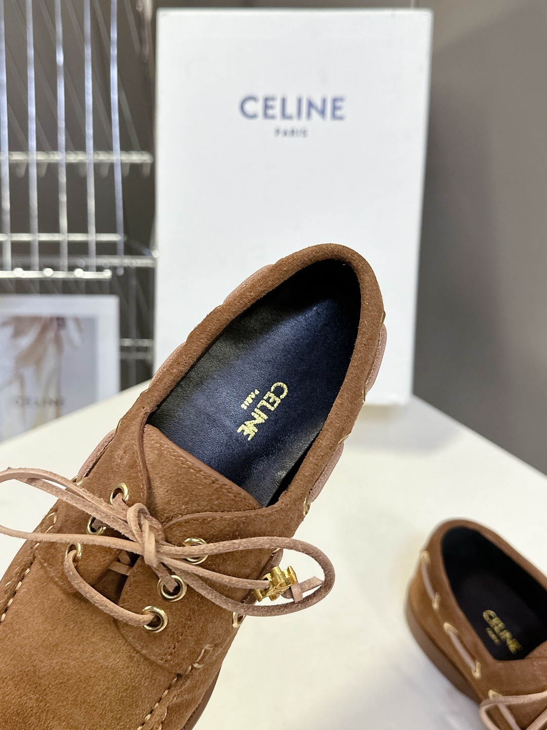 CELINE思琳最新款凯旋门扣 乐福鞋