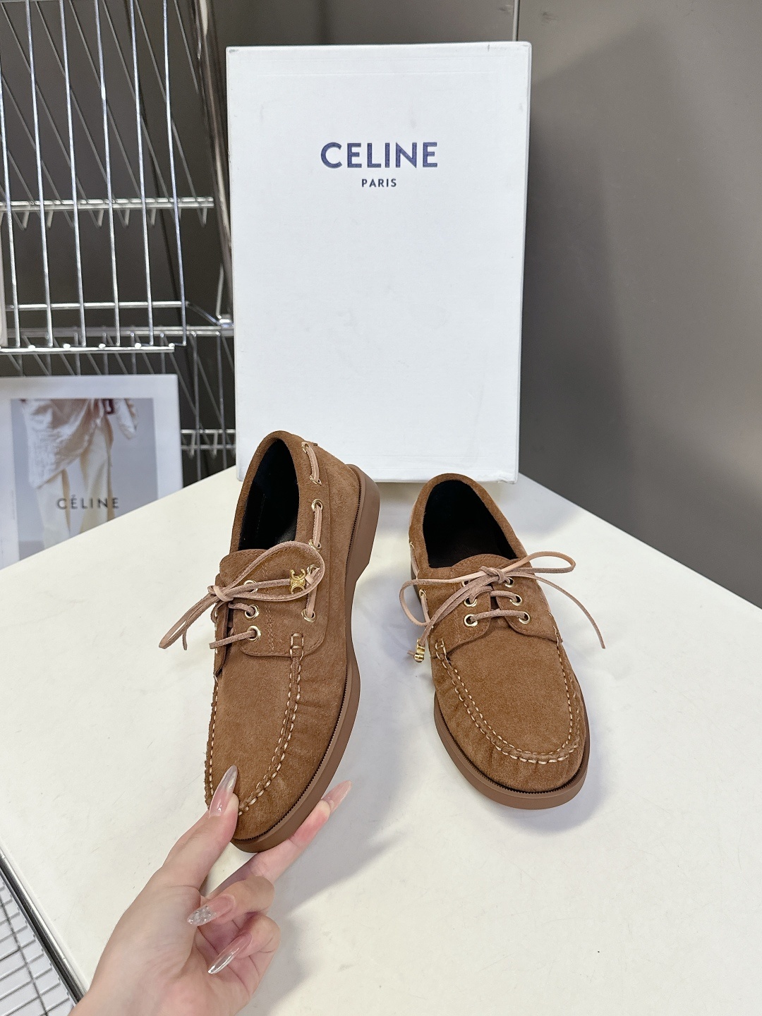CELINE思琳最新款凯旋门扣 乐福鞋