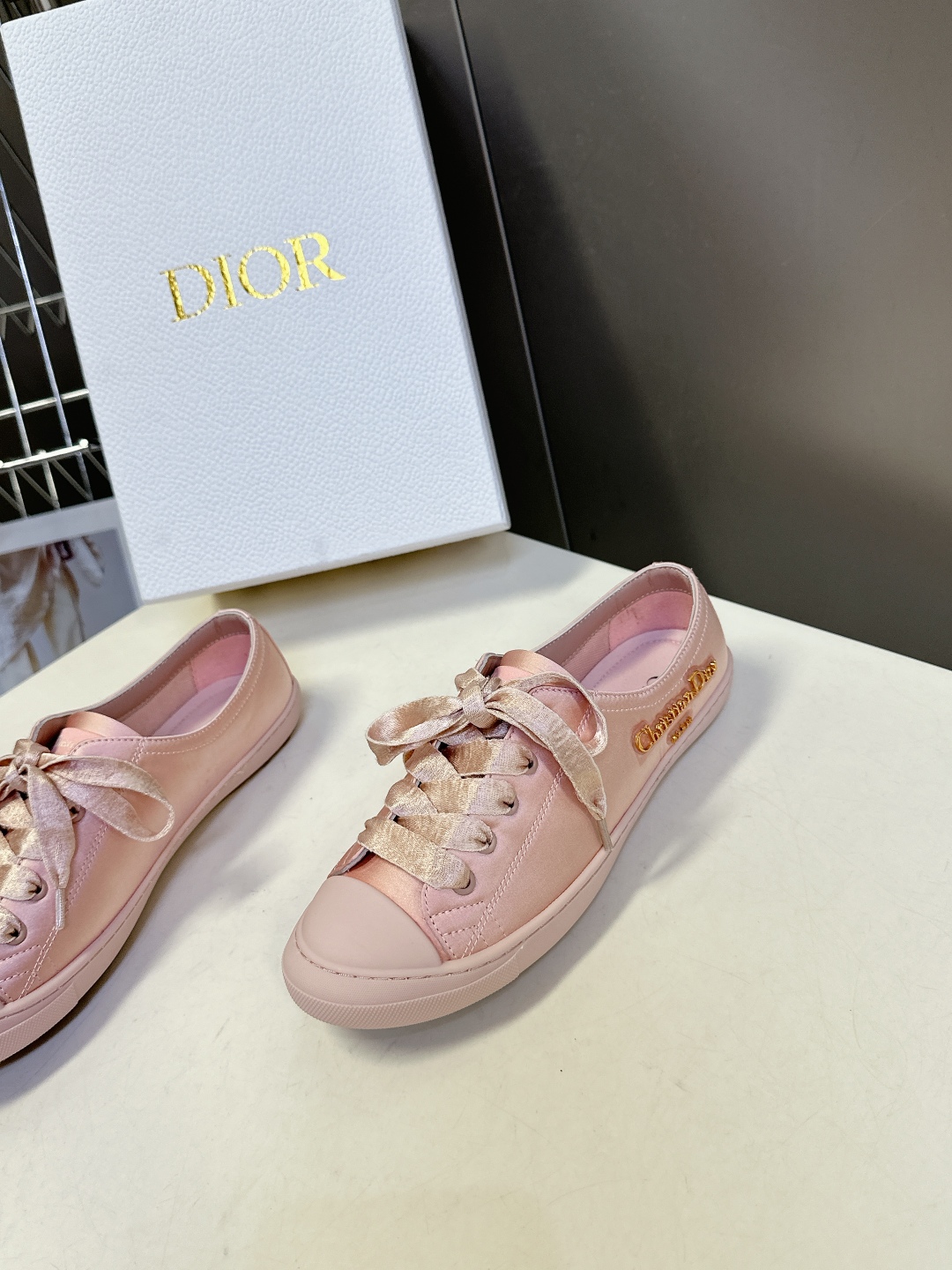  DIOR迪奥2025最新款lucky缎面 休闲鞋  薄底鞋                      