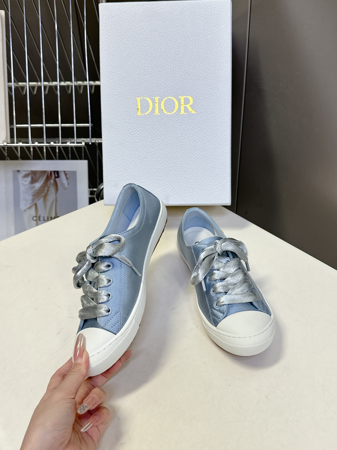  DIOR迪奥2025最新款lucky缎面 休闲鞋  薄底鞋                      