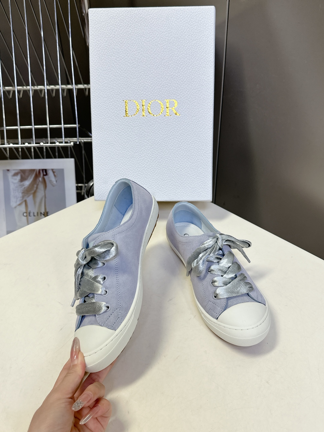  DIOR迪奥2025最新款lucky缎面 休闲鞋  薄底鞋                      