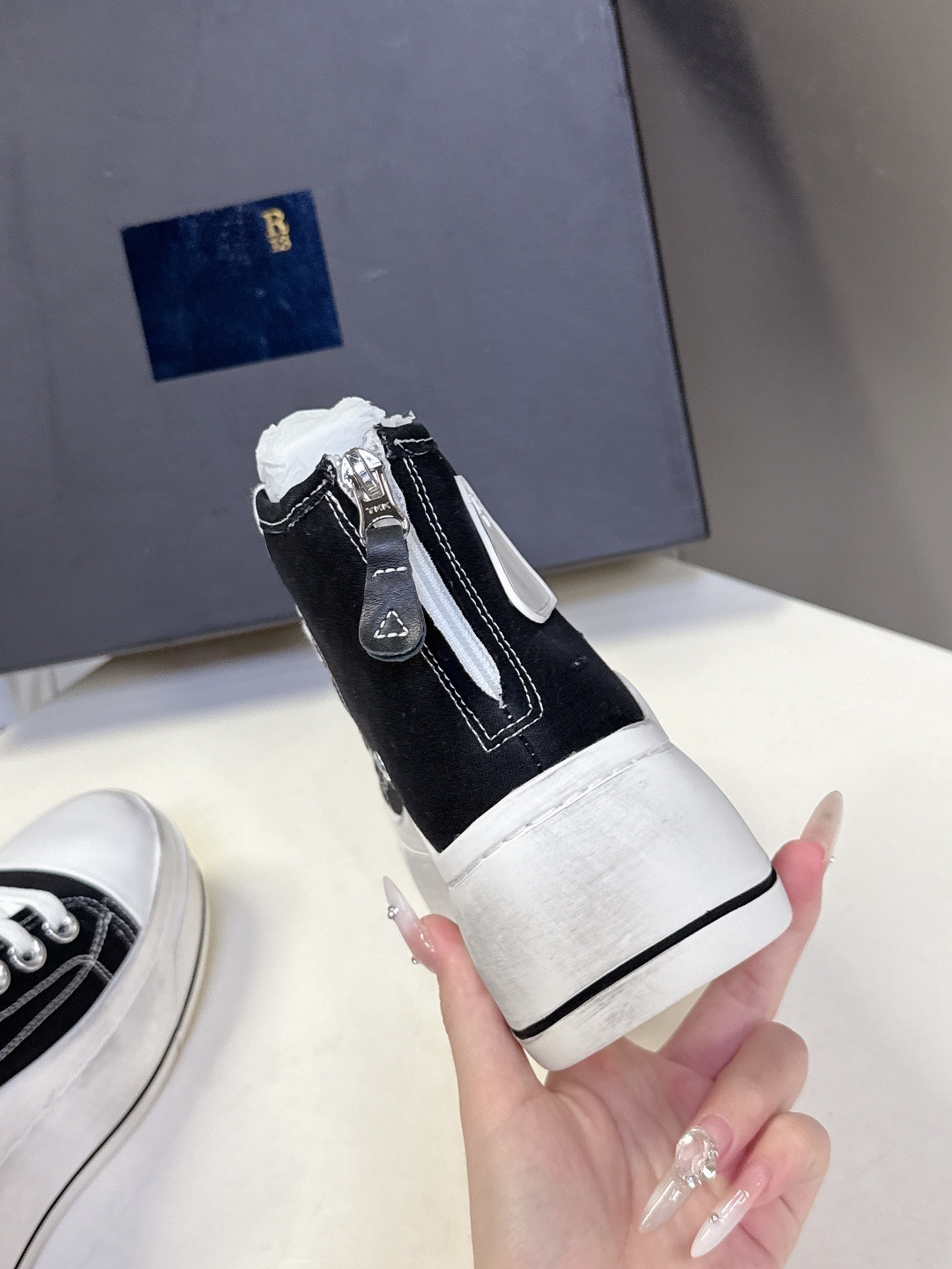 R13小众潮奢品牌最新经典厚底休闲鞋 高帮鞋