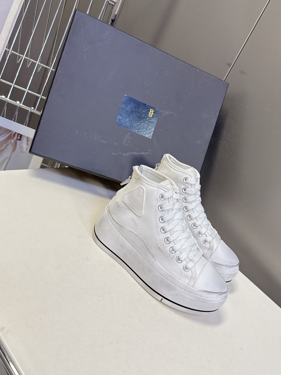 R13小众潮奢品牌最新经典厚底休闲鞋 高帮鞋