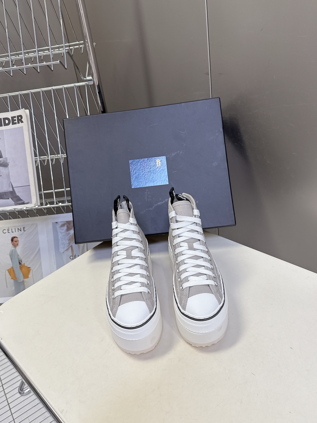 R13小众潮奢品牌最新经典厚底休闲鞋 高帮鞋