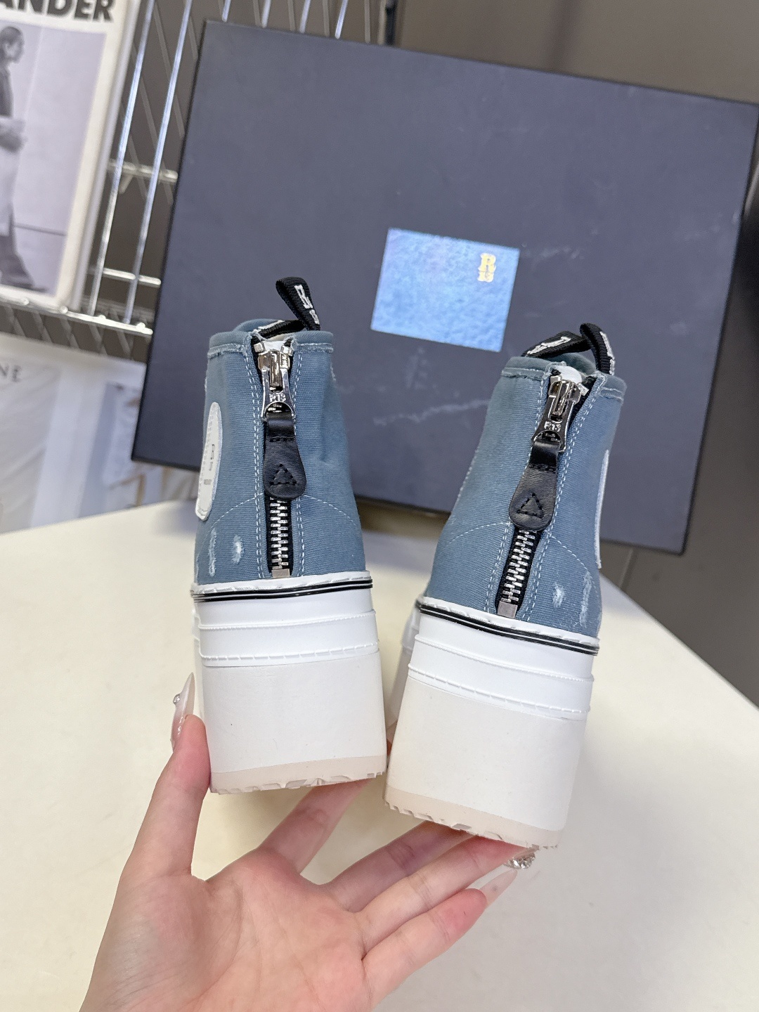 R13小众潮奢品牌最新经典厚底休闲鞋 高帮鞋
