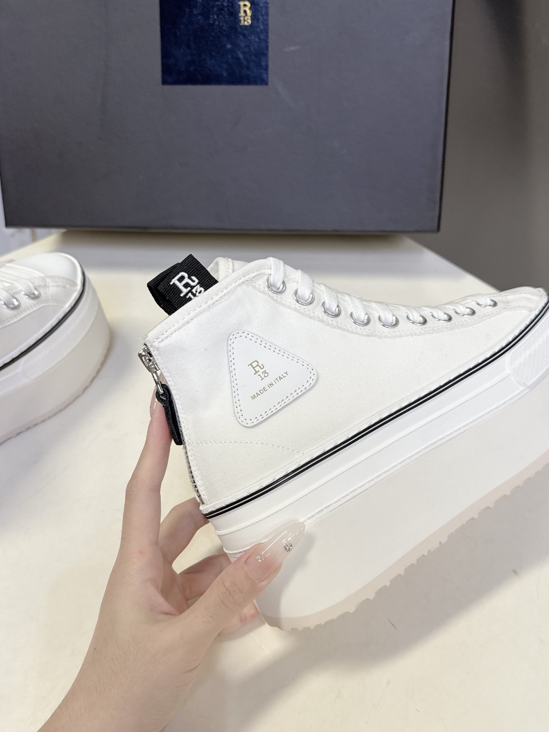 R13小众潮奢品牌最新经典厚底休闲鞋 高帮鞋