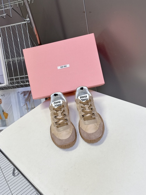 Miu Miu Women's Spring/Summer Show Collection Biscuit Sneakers, Beige 1 Miu Miu Women's Spring/Summer Show Collection Biscuit Sneakers, Beige