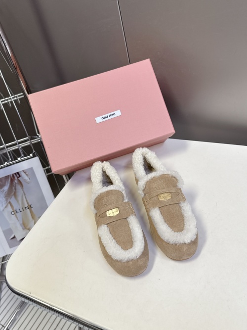 Miu Miu Women's Wool Loafers with Coin Detail - Driving Moccasins 1 Miu Miu Women's Wool Loafers with Coin Detail - Driving Moccasins