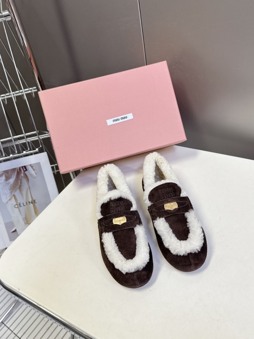 Miu Miu Women's Driving Loafer with Coin Detail and Shearling Trim 1 Miu Miu Women's Driving Loafer with Coin Detail and Shearling Trim